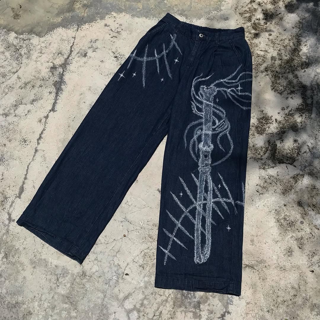 Hand-Painted Jeans